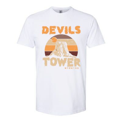 Devil's Tower Wyoming Hiking Camping Mountains Meaningful Gift Softstyle CVC T-Shirt