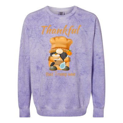 Donald Trump Won Thanksgiving Thankful Election 2024 Colorblast Crewneck Sweatshirt