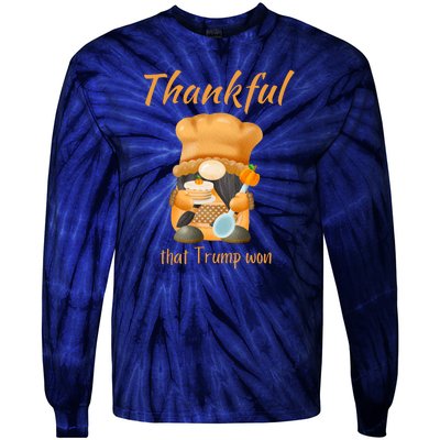 Donald Trump Won Thanksgiving Thankful Election 2024 Tie-Dye Long Sleeve Shirt