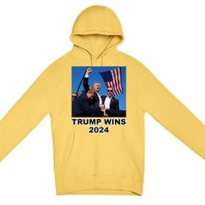 Donald Trump Wins 2024 Election Gun Shot Fired At Rally Premium Pullover Hoodie