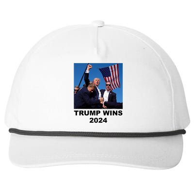 Donald Trump Wins 2024 Election Gun Shot Fired At Rally Snapback Five-Panel Rope Hat