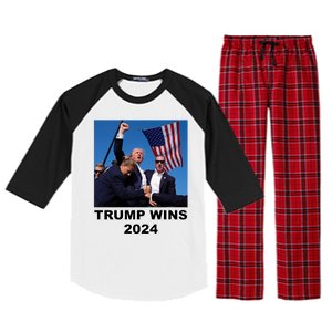 Donald Trump Wins 2024 Election Gun Shot Fired At Rally Raglan Sleeve Pajama Set