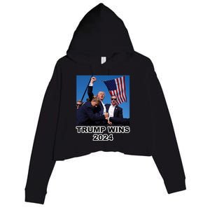 Donald Trump Wins 2024 Election Gun Shot Fired At Rally Crop Fleece Hoodie