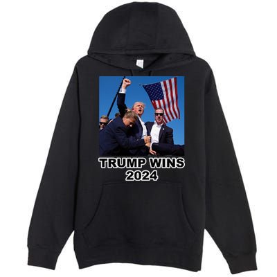 Donald Trump Wins 2024 Election Gun Shot Fired At Rally Premium Pullover Hoodie