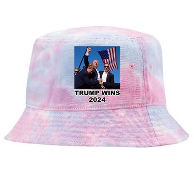 Donald Trump Wins 2024 Election Gun Shot Fired At Rally Tie-Dyed Bucket Hat