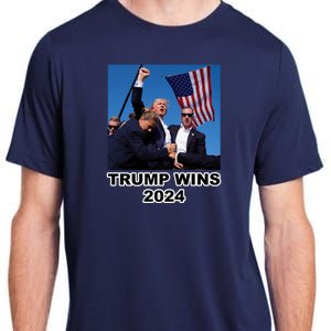 Donald Trump Wins 2024 Election Gun Shot Fired At Rally Adult ChromaSoft Performance T-Shirt