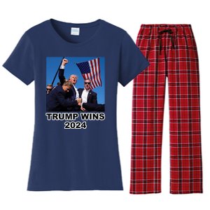 Donald Trump Wins 2024 Election Gun Shot Fired At Rally Women's Flannel Pajama Set