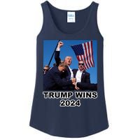 Donald Trump Wins 2024 Election Gun Shot Fired At Rally Ladies Essential Tank