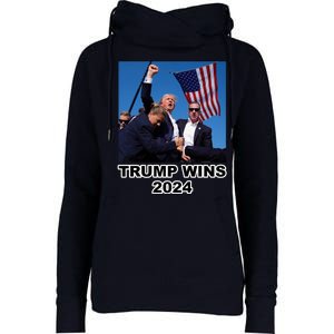 Donald Trump Wins 2024 Election Gun Shot Fired At Rally Womens Funnel Neck Pullover Hood