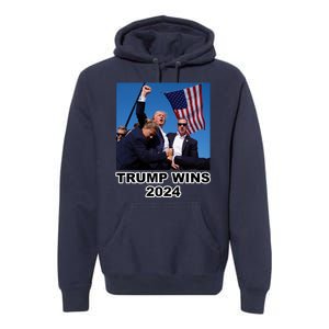 Donald Trump Wins 2024 Election Gun Shot Fired At Rally Premium Hoodie