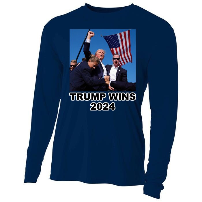 Donald Trump Wins 2024 Election Gun Shot Fired At Rally Cooling Performance Long Sleeve Crew