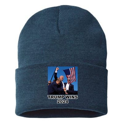 Donald Trump Wins 2024 Election Gun Shot Fired At Rally Sustainable Knit Beanie