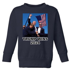 Donald Trump Wins 2024 Election Gun Shot Fired At Rally Toddler Sweatshirt