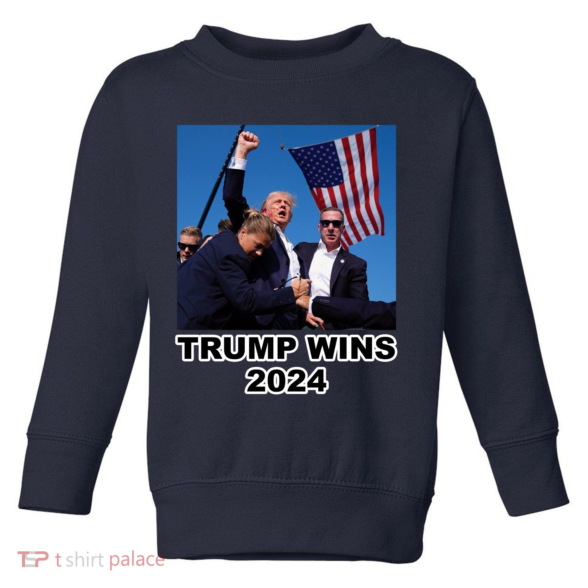 Donald Trump Wins 2024 Election Gun Shot Fired At Rally Toddler Sweatshirt
