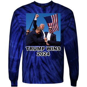 Donald Trump Wins 2024 Election Gun Shot Fired At Rally Tie-Dye Long Sleeve Shirt