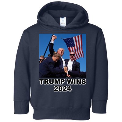 Donald Trump Wins 2024 Election Gun Shot Fired At Rally Toddler Hoodie