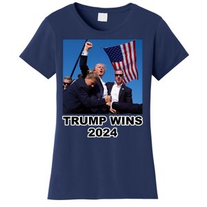 Donald Trump Wins 2024 Election Gun Shot Fired At Rally Women's T-Shirt