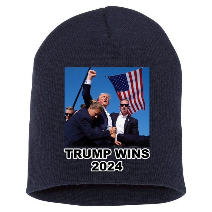 Donald Trump Wins 2024 Election Gun Shot Fired At Rally Short Acrylic Beanie