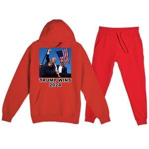 Donald Trump Wins 2024 Election Gun Shot Fired At Rally Premium Hooded Sweatsuit Set