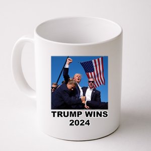 Donald Trump Wins 2024 Election Gun Shot Fired At Rally Coffee Mug