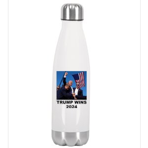 Donald Trump Wins 2024 Election Gun Shot Fired At Rally Stainless Steel Insulated Water Bottle