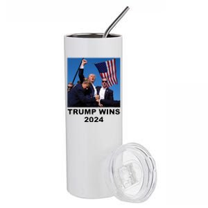 Donald Trump Wins 2024 Election Gun Shot Fired At Rally Stainless Steel Tumbler