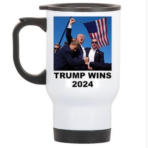 Donald Trump Wins 2024 Election Gun Shot Fired At Rally Stainless Steel Travel Mug