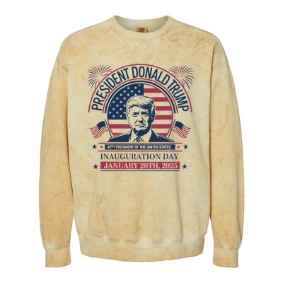 Donald Trump Wins 47th President 2024 Potus Inauguration Colorblast Crewneck Sweatshirt