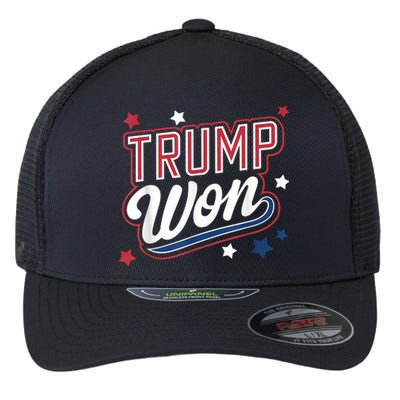 Donald Trump Won 2024 Election Republican Win Trump Won 2024 Flexfit Unipanel Trucker Cap