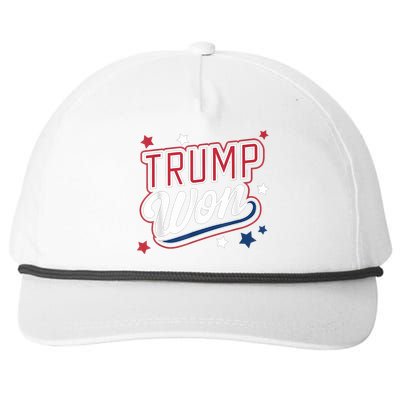 Donald Trump Won 2024 Election Republican Win Trump Won 2024 Snapback Five-Panel Rope Hat