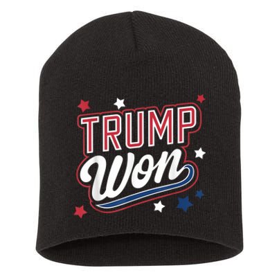 Donald Trump Won 2024 Election Republican Win Trump Won 2024 Short Acrylic Beanie