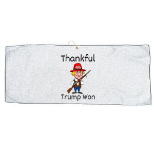 Donald Trump Won Thanksgiving Thankful Large Microfiber Waffle Golf Towel