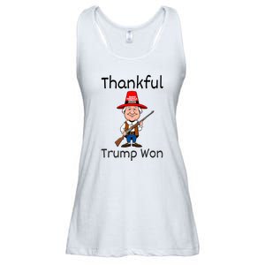 Donald Trump Won Thanksgiving Thankful Ladies Essential Flowy Tank