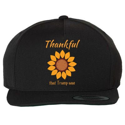 Donald Trump Won Thanksgiving Thankful Election 2024 Wool Snapback Cap