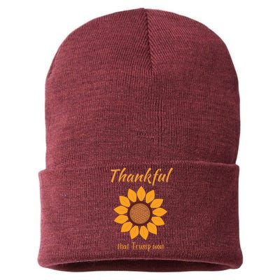 Donald Trump Won Thanksgiving Thankful Election 2024 Sustainable Knit Beanie