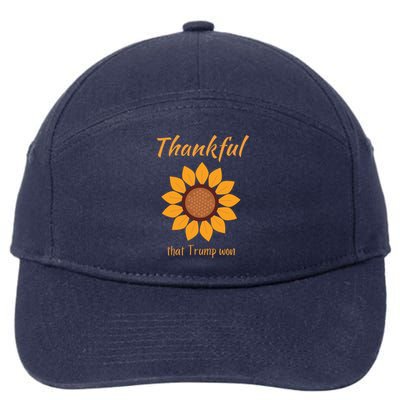 Donald Trump Won Thanksgiving Thankful Election 2024 7-Panel Snapback Hat