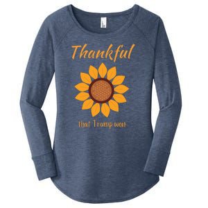 Donald Trump Won Thanksgiving Thankful Election 2024 Women's Perfect Tri Tunic Long Sleeve Shirt