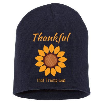 Donald Trump Won Thanksgiving Thankful Election 2024 Short Acrylic Beanie