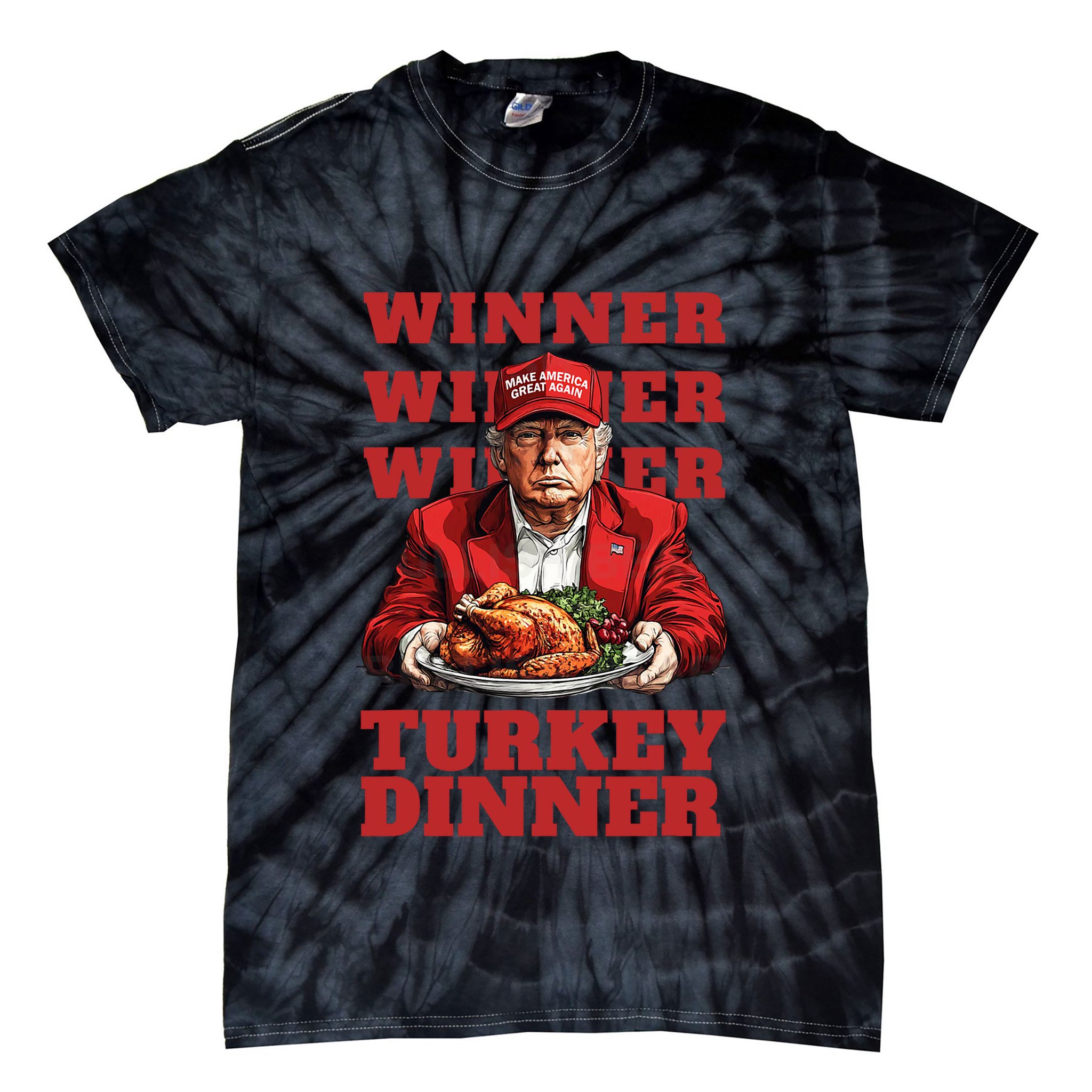 Donald Trump Winner Chicken Dinner President Trump Tie-Dye T-Shirt