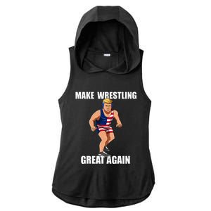 Donald Trump Wrestling Gift Ladies PosiCharge Tri-Blend Wicking Draft Hoodie Tank