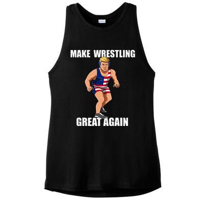 Donald Trump Wrestling Gift Ladies PosiCharge Tri-Blend Wicking Tank