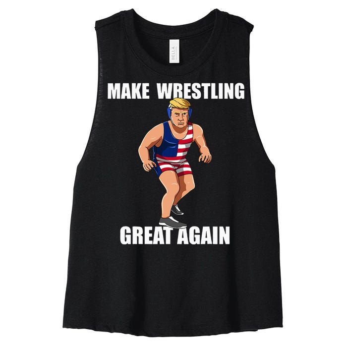 Donald Trump Wrestling Gift Women's Racerback Cropped Tank