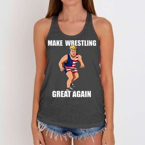 Donald Trump Wrestling Gift Women's Knotted Racerback Tank