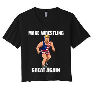 Donald Trump Wrestling Gift Women's Crop Top Tee