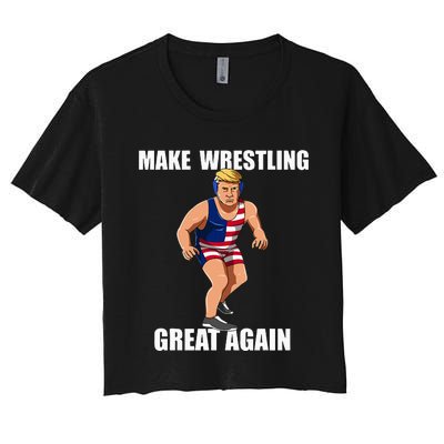 Donald Trump Wrestling Gift Women's Crop Top Tee