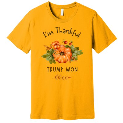 Donald Trump Won Thanksgiving Thankful Election 2024 Premium T-Shirt