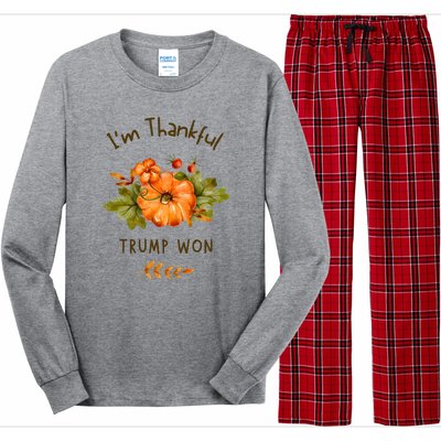 Donald Trump Won Thanksgiving Thankful Election 2024 Long Sleeve Pajama Set