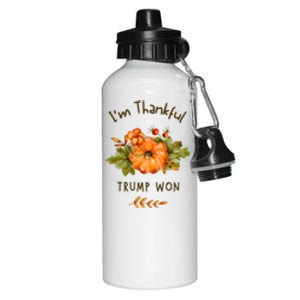 Donald Trump Won Thanksgiving Thankful Election 2024 Aluminum Water Bottle