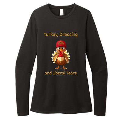 Donald Trump Won Thanksgiving Turkey Dressing Liberal Tears Womens CVC Long Sleeve Shirt