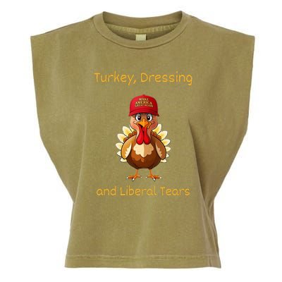 Donald Trump Won Thanksgiving Turkey Dressing Liberal Tears Garment-Dyed Women's Muscle Tee